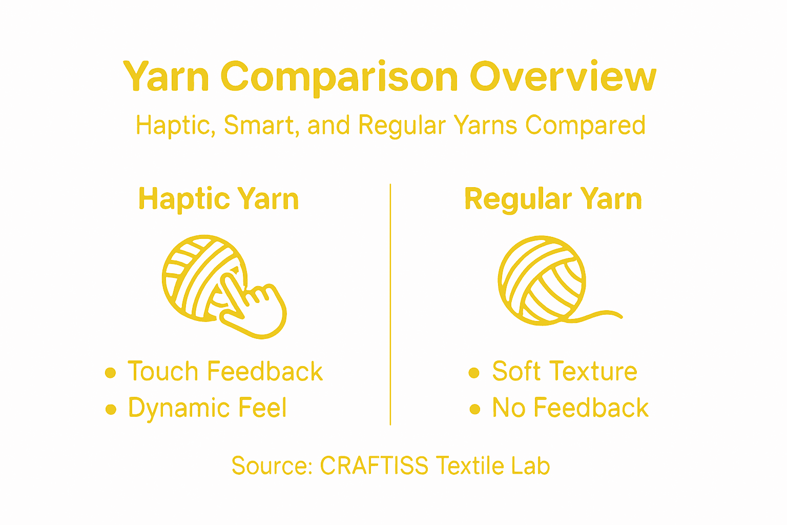Infographic contrasting yarn types and features