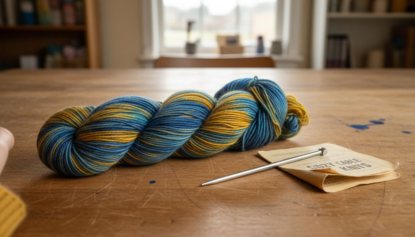 Close-up kettle dyed yarn skein