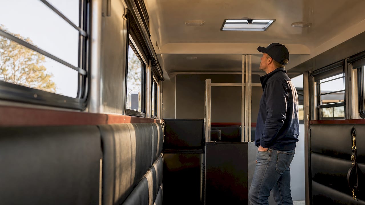 Interior view of horse float straight load