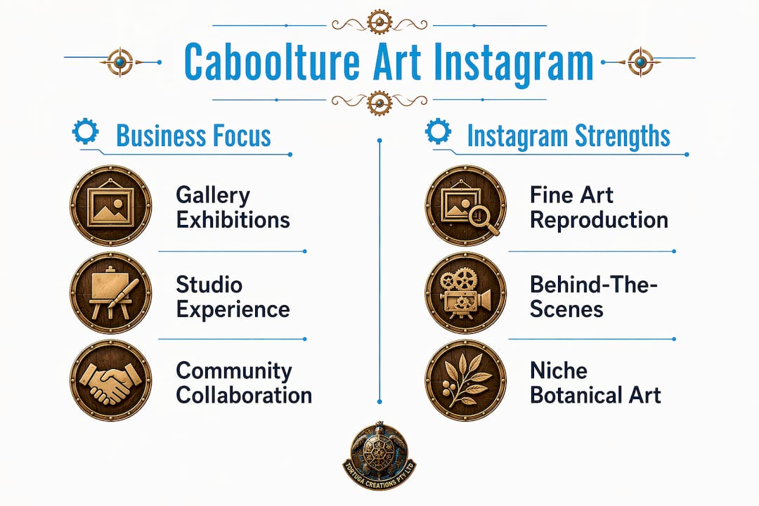 Comparison infographic of Caboolture art businesses on Instagram