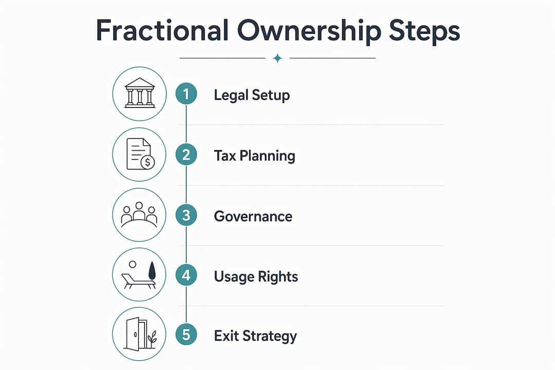 Infographic illustrating fractional ownership process steps