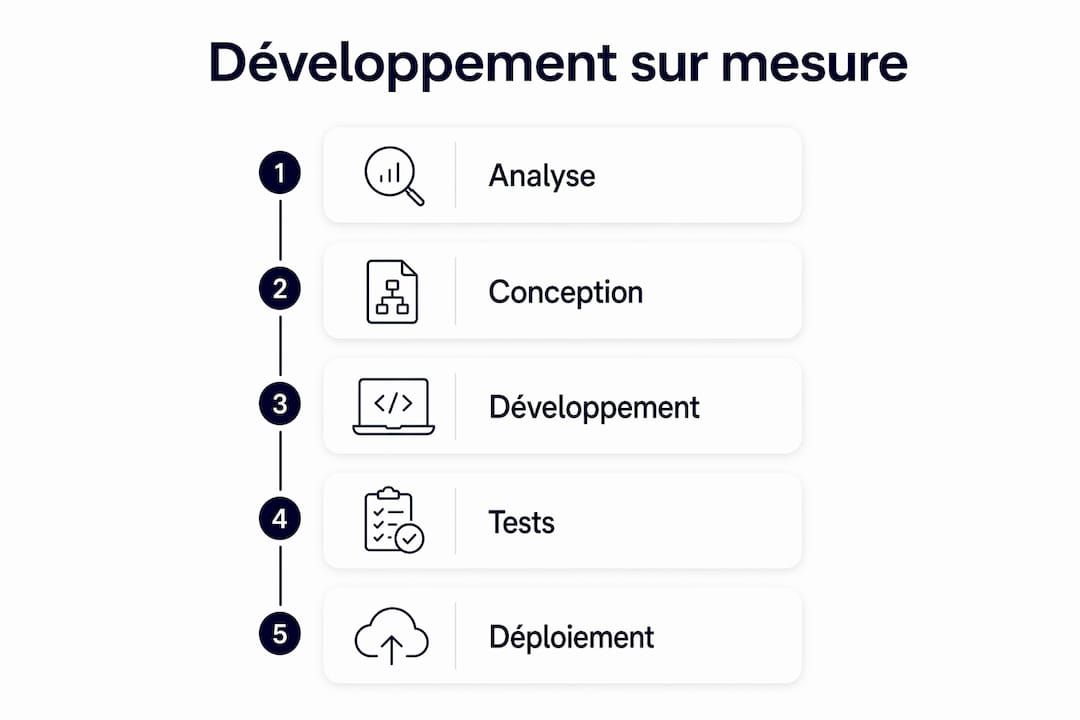 Les grandes étapes de la création d’une application sur-mesure en un coup d’œil