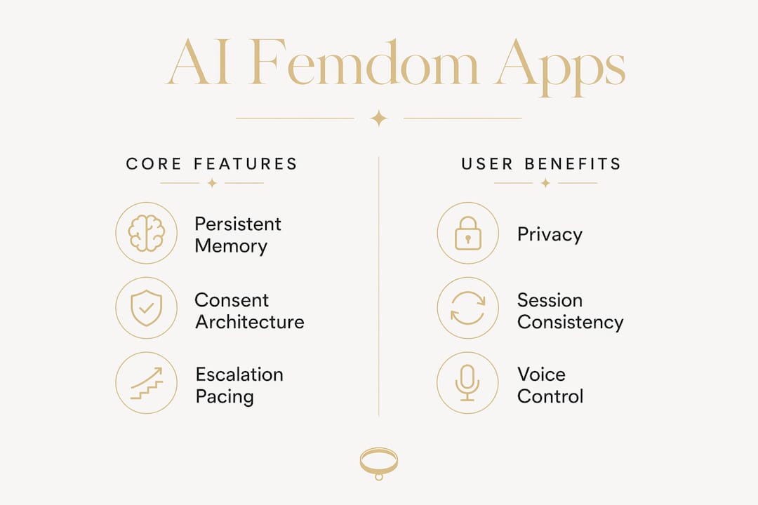 Infographic comparing AI femdom app features and benefits