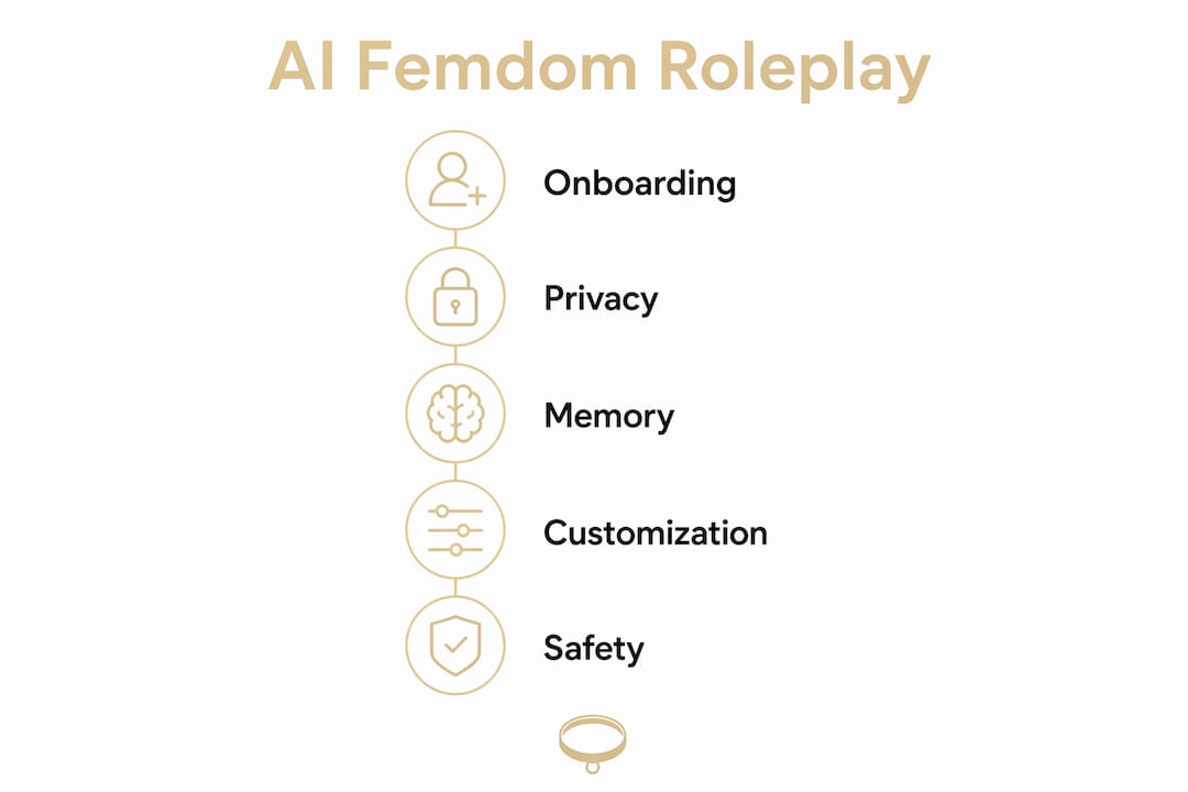 Infographic showing AI femdom roleplay key features