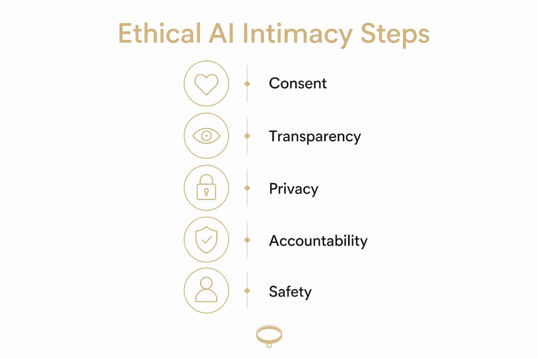 Infographic showing ethical AI intimacy steps