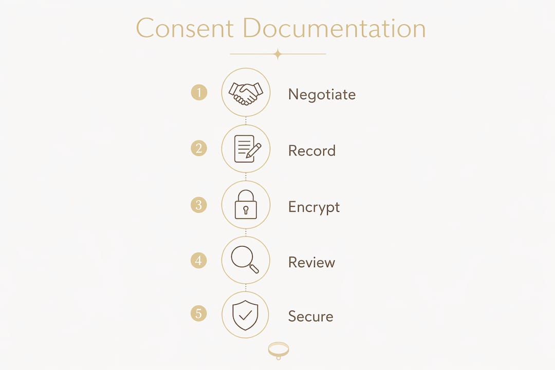 Infographic illustrating five key consent documentation steps