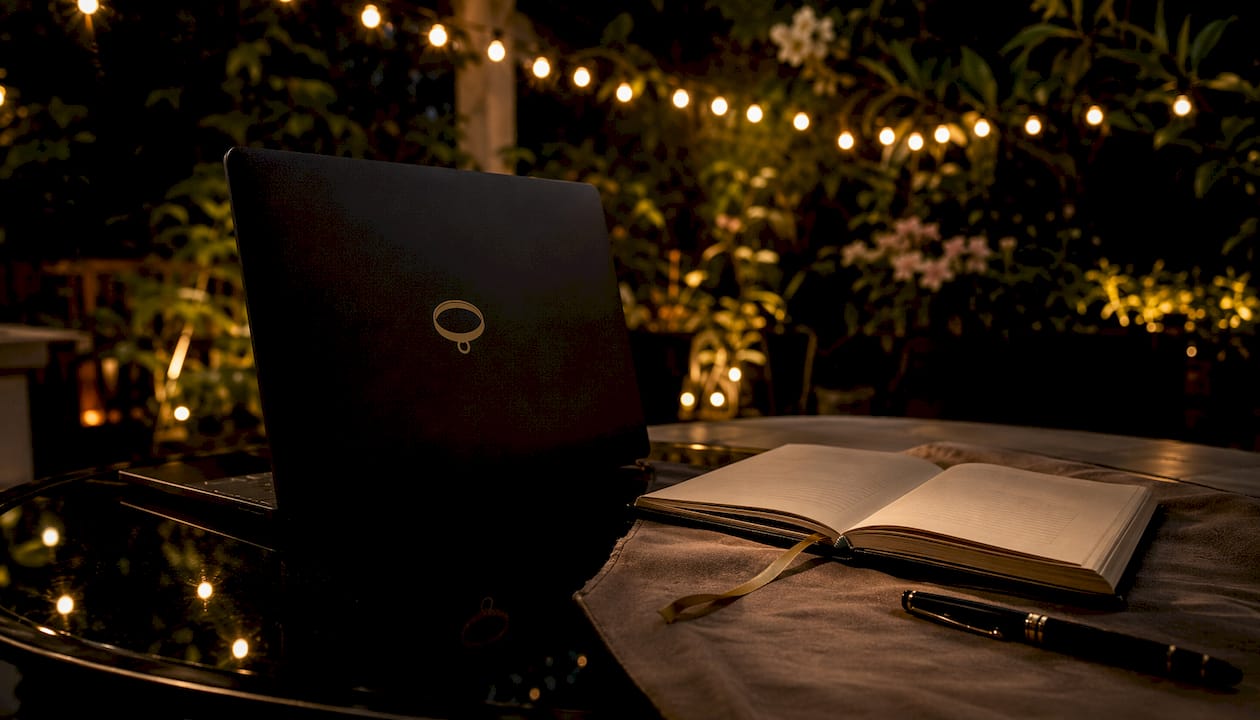 Intimate dark workspace for AI BDSM session