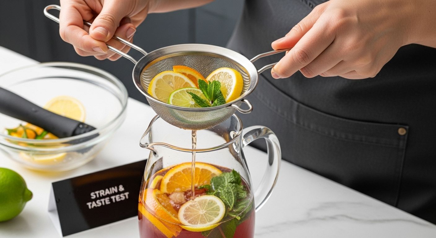 straining infused beverage