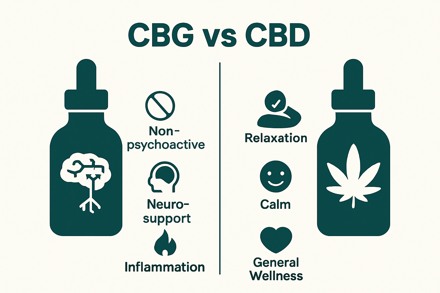 CBG vs CBD simple visual comparison