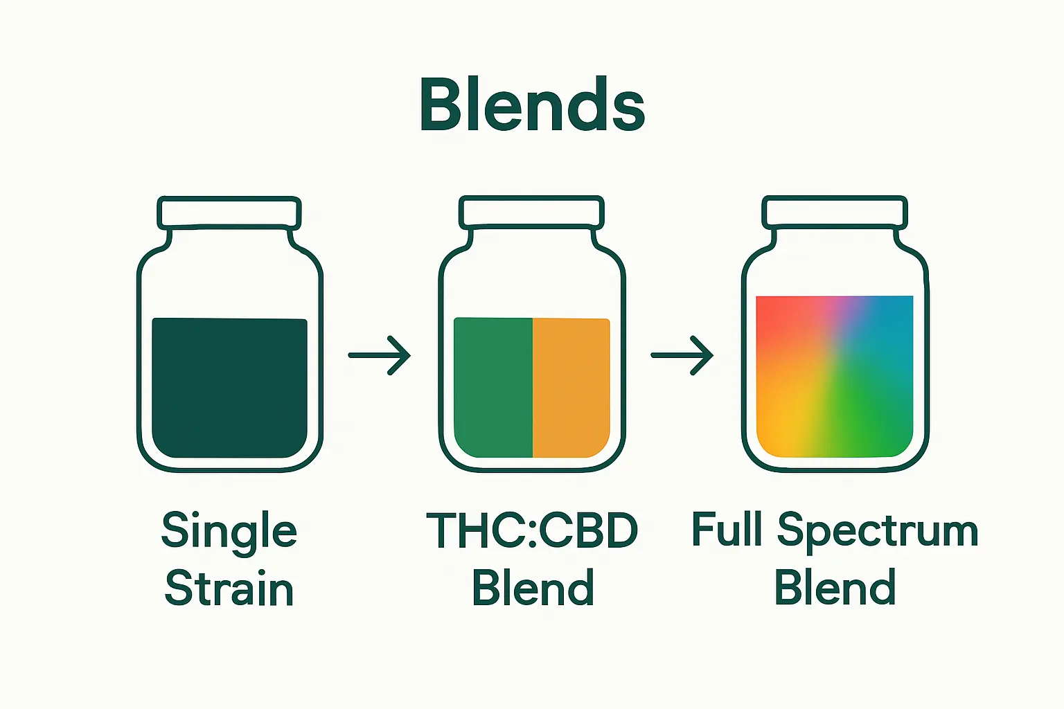 Infographic showing progression from single strain to blend
