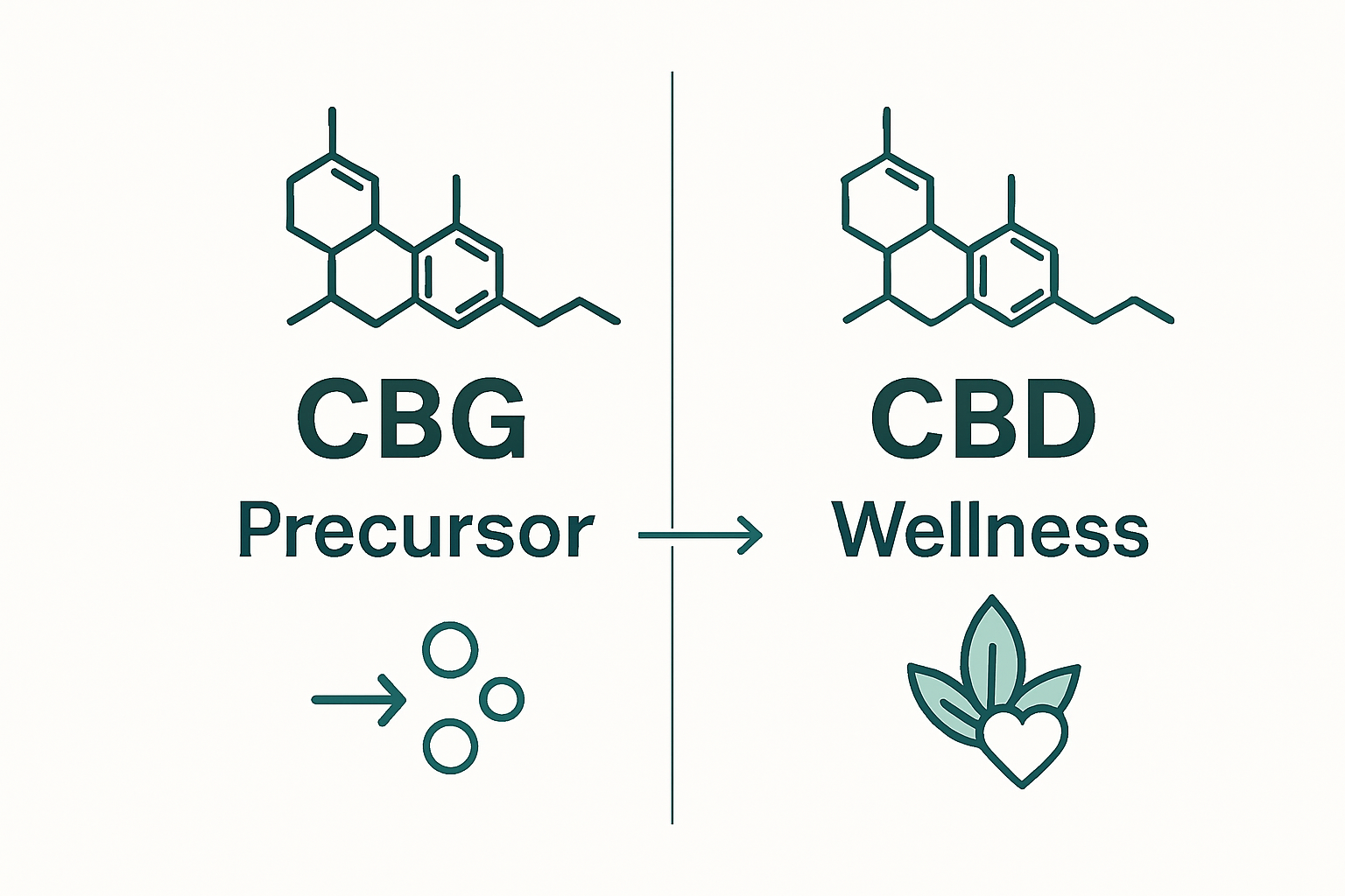 CBG versus CBD molecule infographic