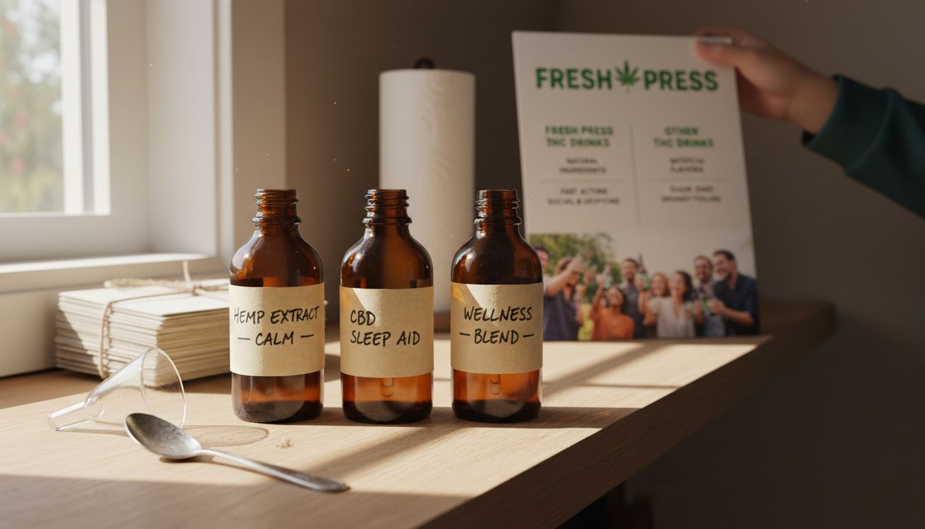 Variety of labeled hemp tincture bottles