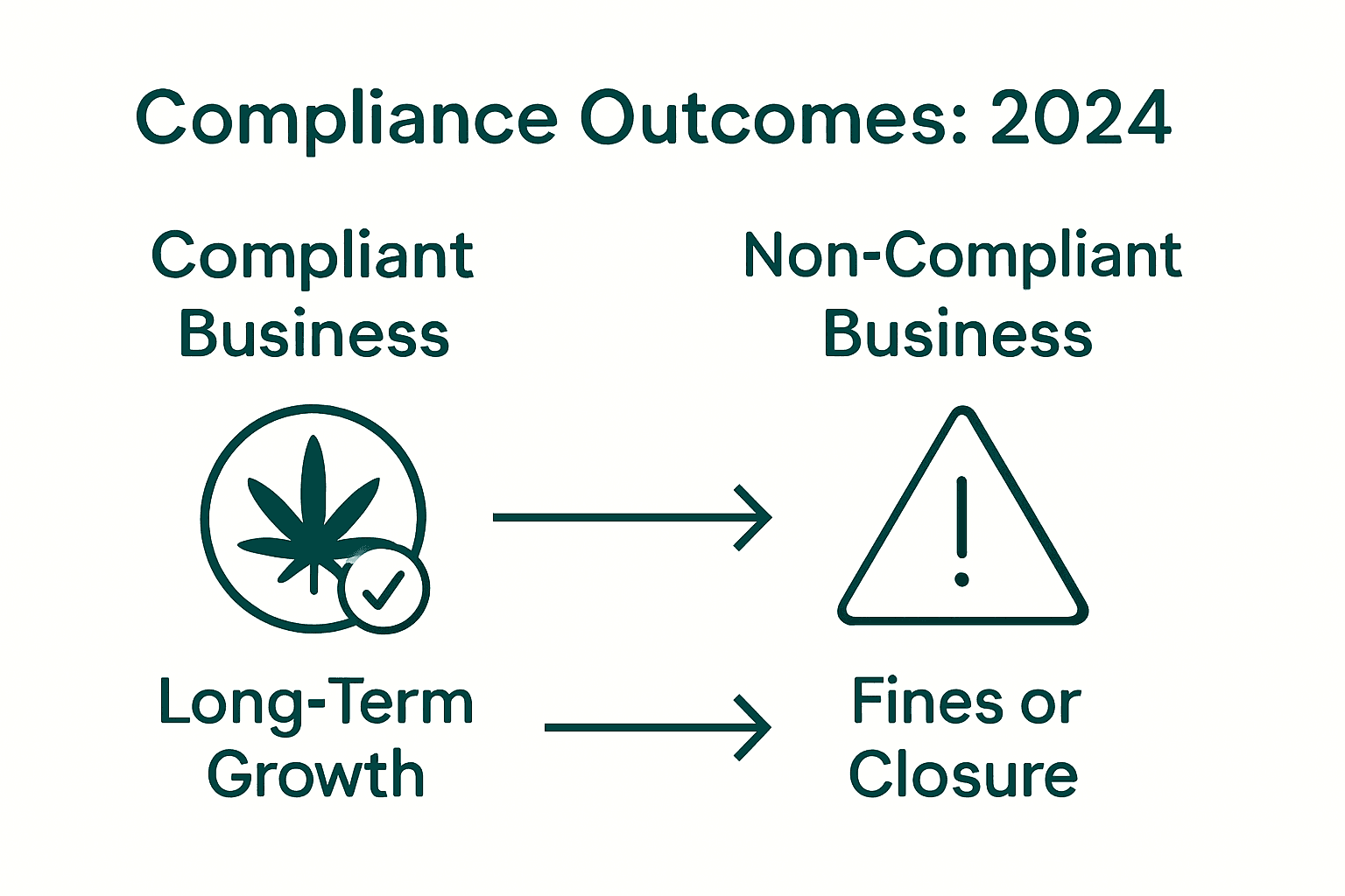 Infographic showing compliant versus non-compliant outcomes