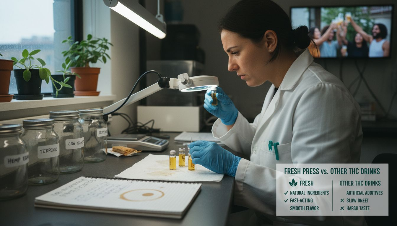 Lab tech analyzing hemp product samples