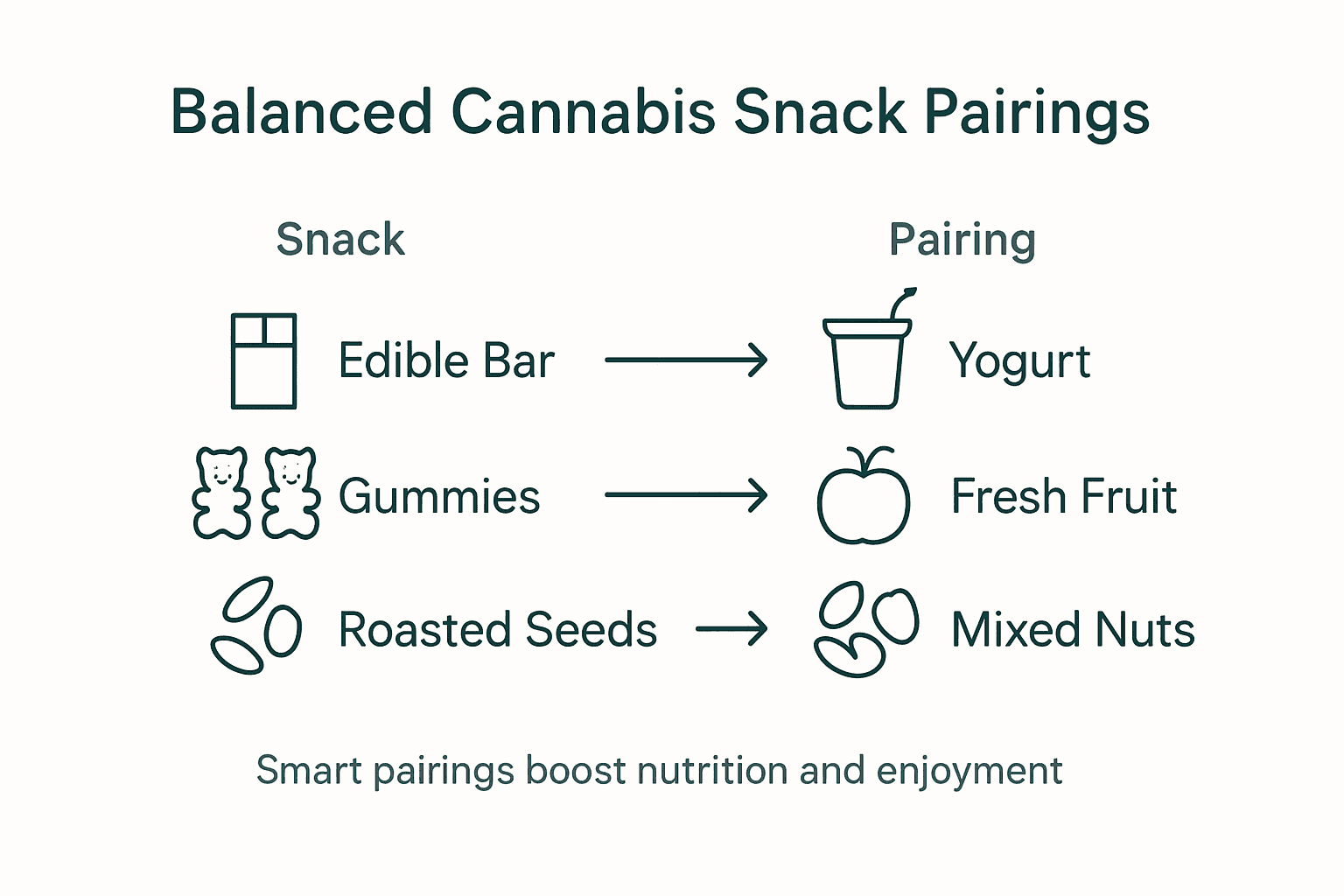 Infographic showing healthy cannabis snack pairings