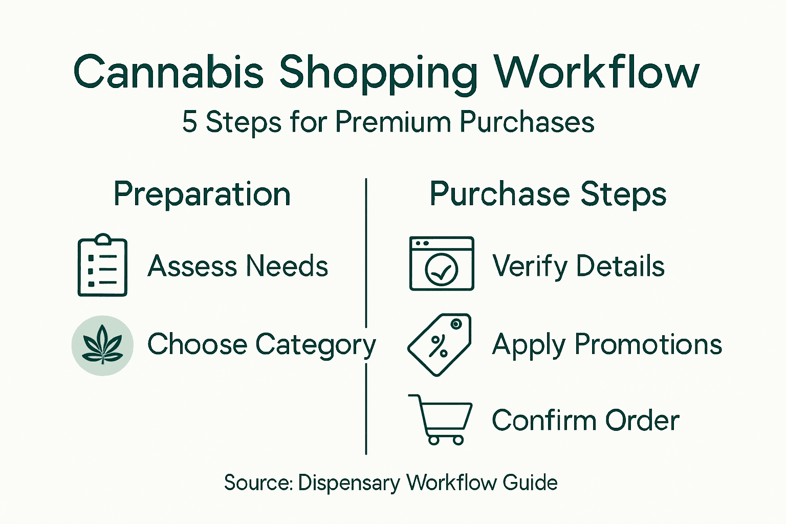 Infographic shows steps of cannabis shopping
