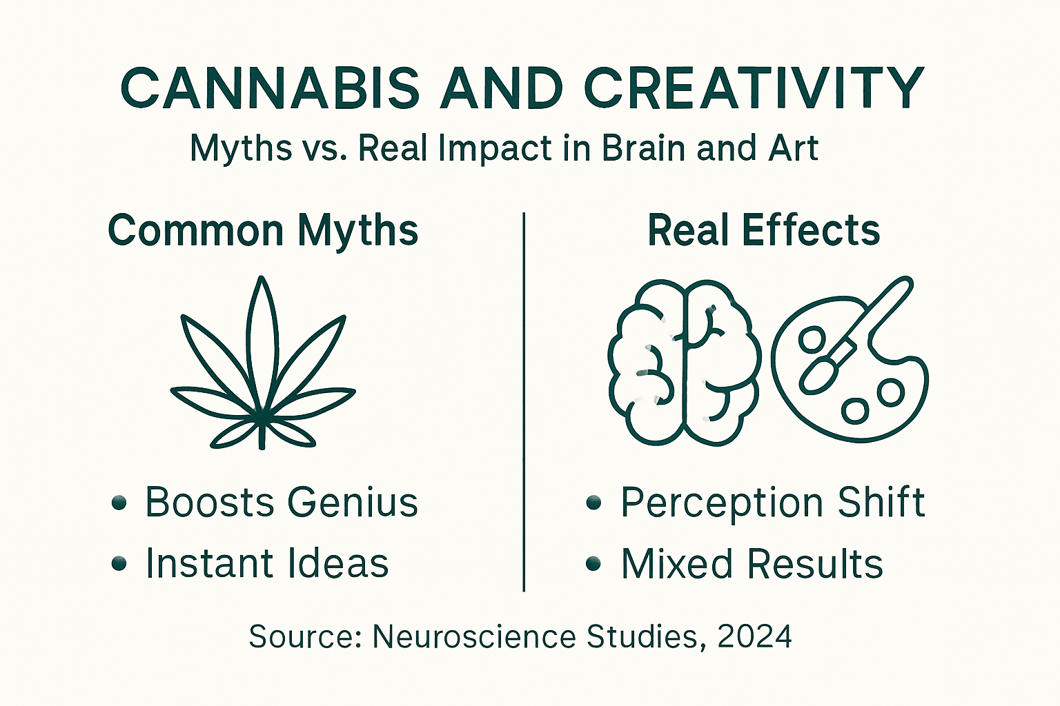 Infographic of cannabis creativity myths and facts
