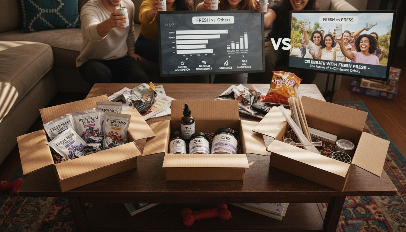 Three cannabis box types and contents