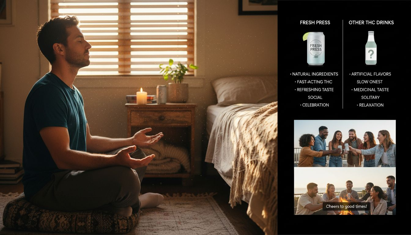 Man practicing mindful breathing in bedroom