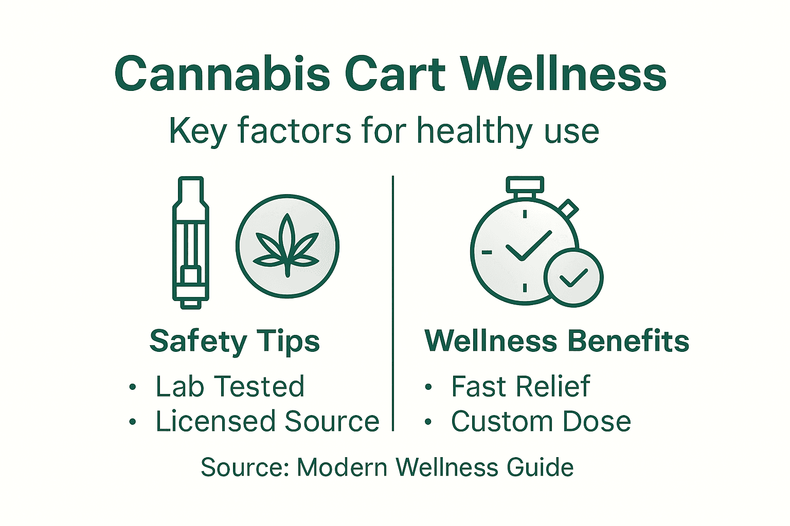 Infographic shows cannabis cartridge safety and wellness points