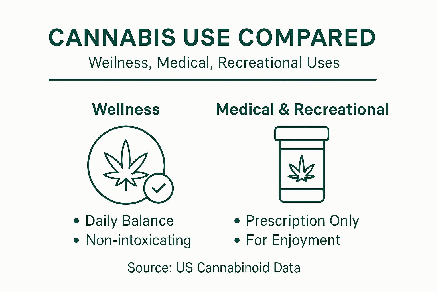 Infographic comparing cannabis use categories
