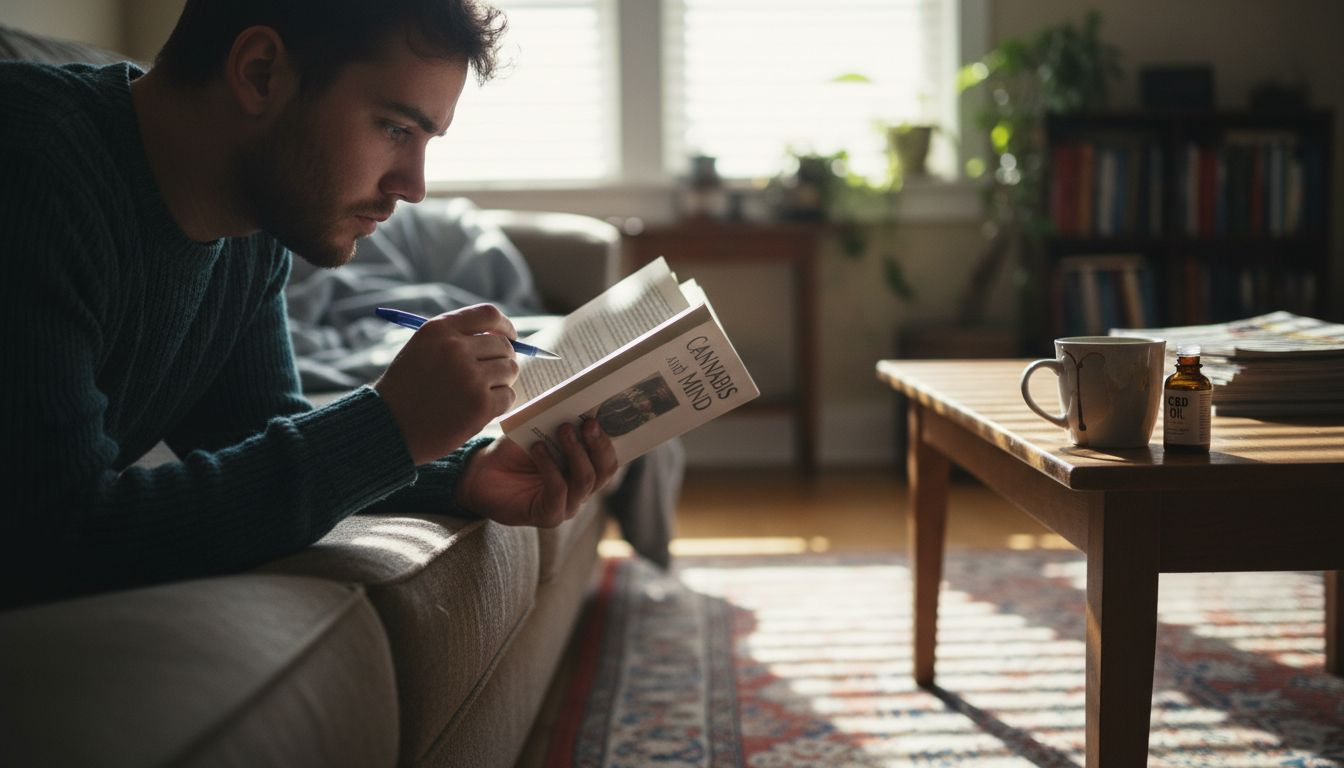 Person reading about cannabis brain effects