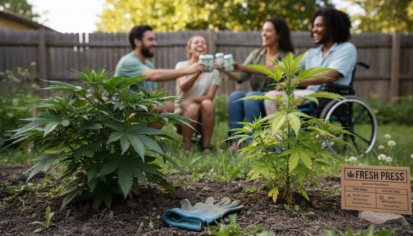Close-up of hybrid cannabis plant traits outdoors