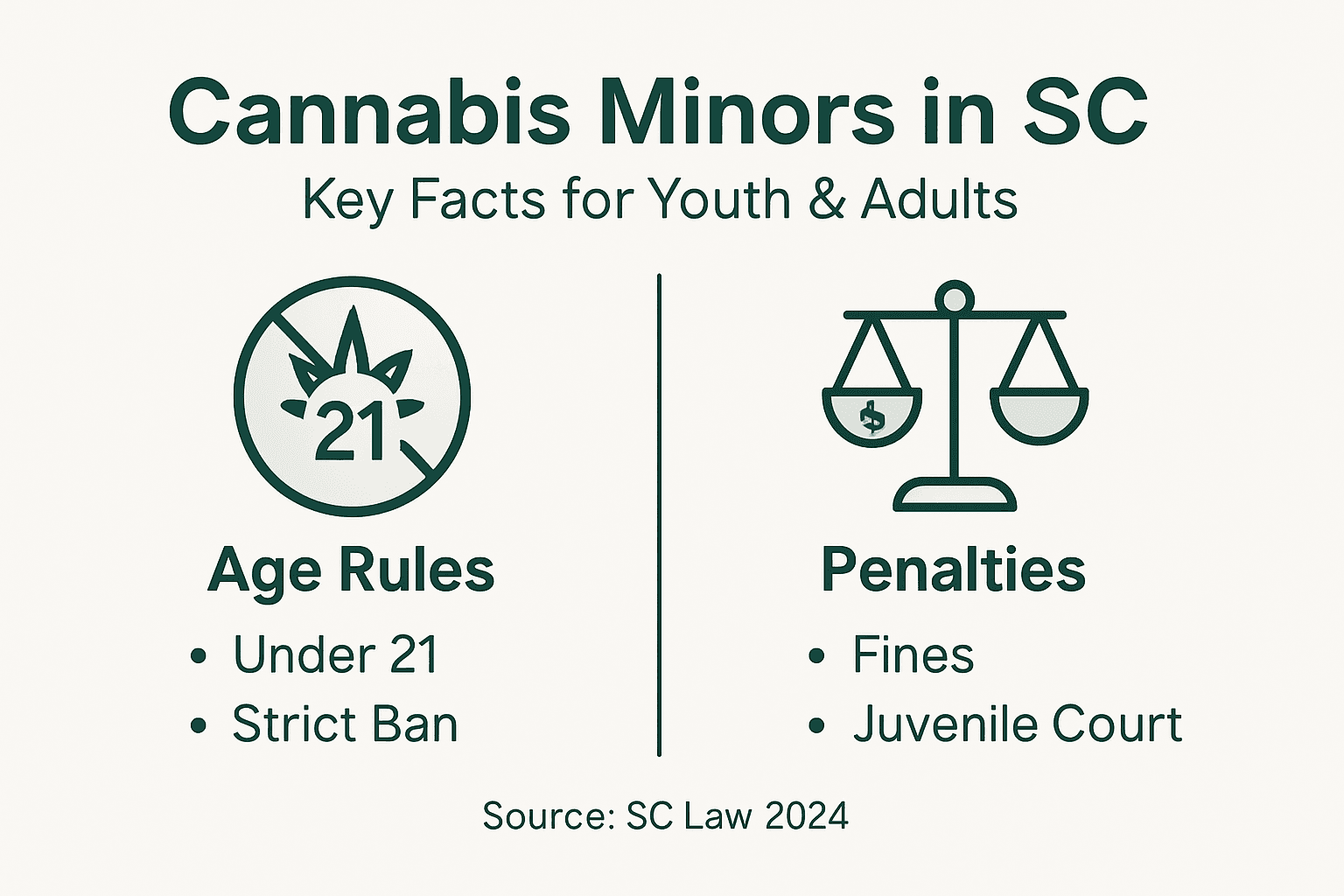 Infographic summarizes key cannabis minors laws in SC