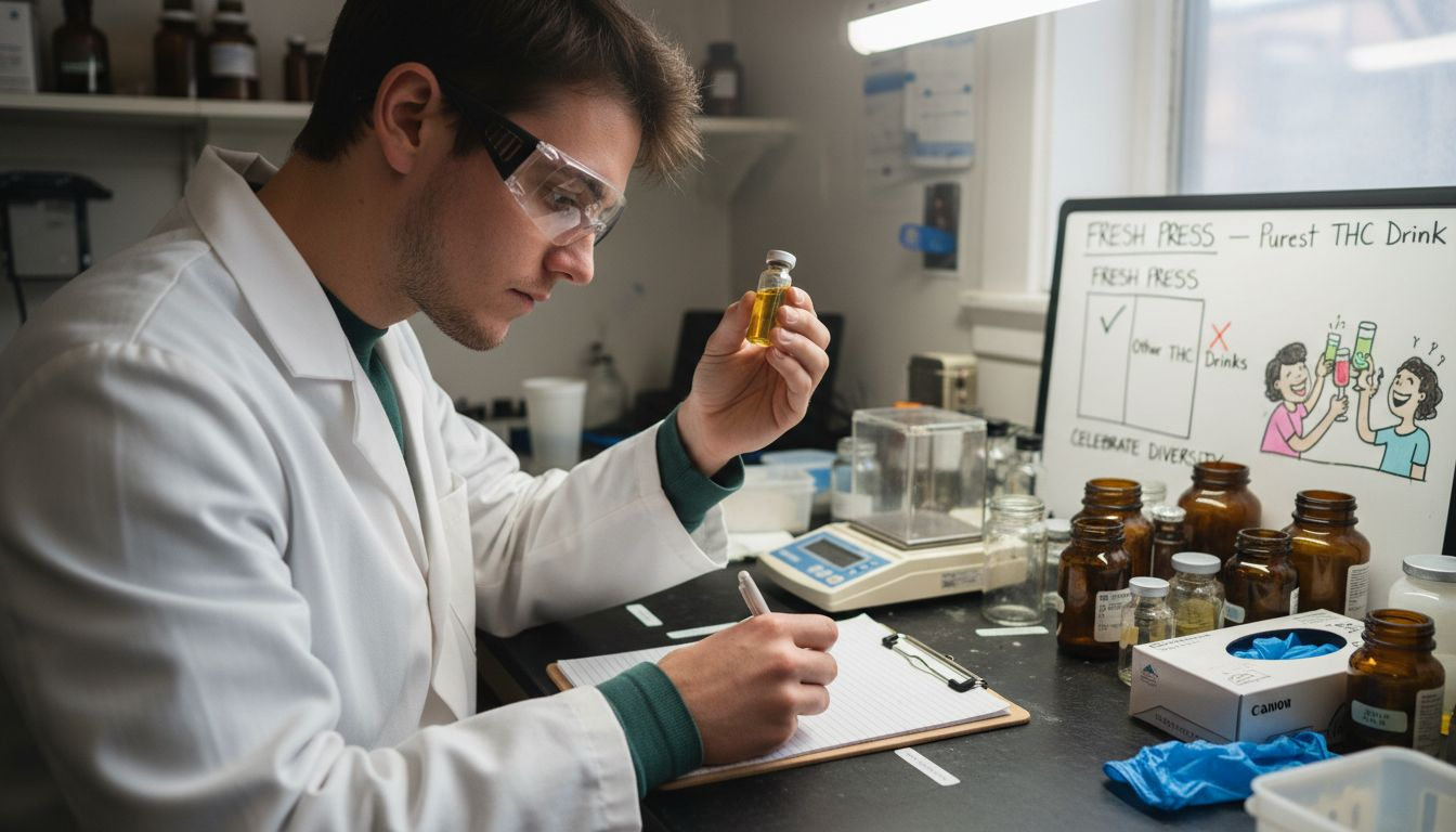 Lab technician testing cannabis extract in laboratory