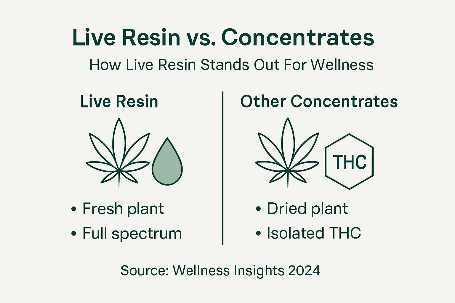 Infographic comparing live resin and concentrates