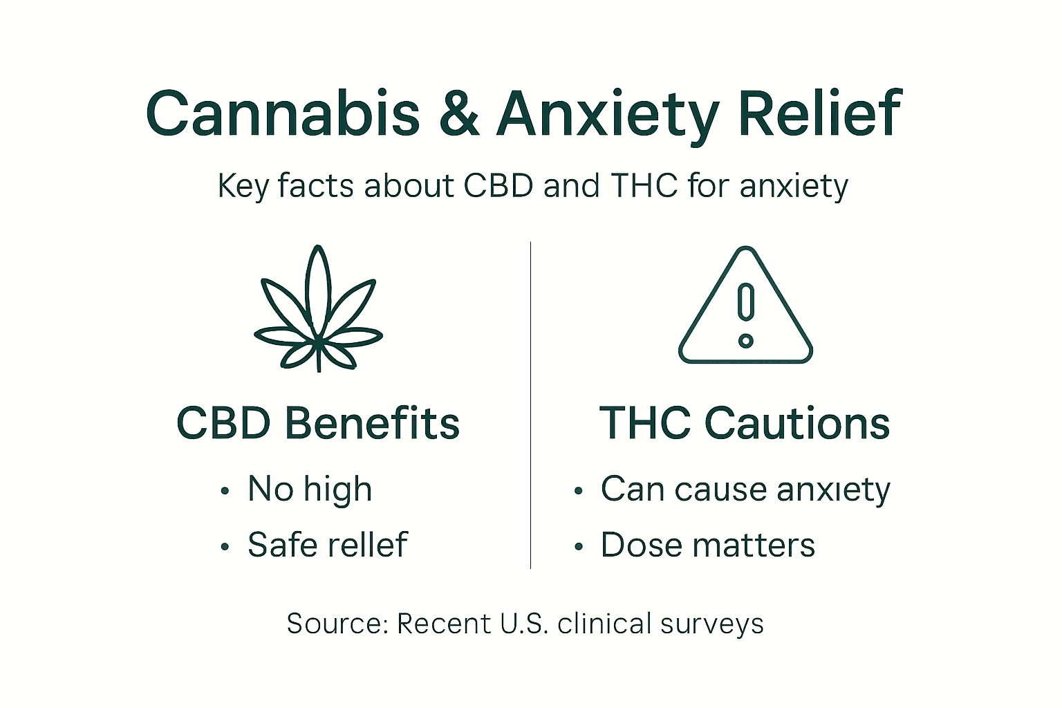 Infographic about CBD and THC for anxiety