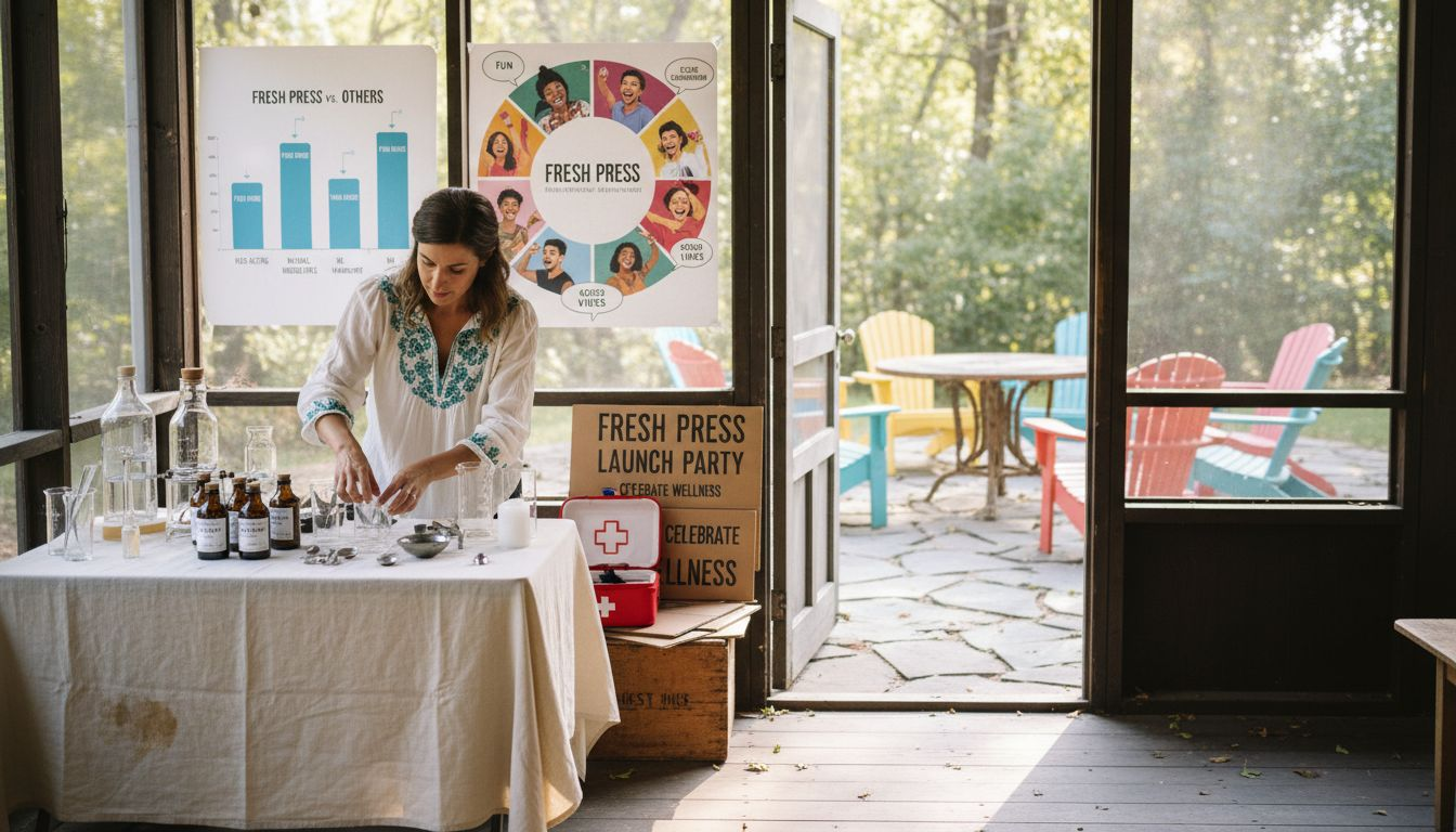 Host preparing safe event tasting area