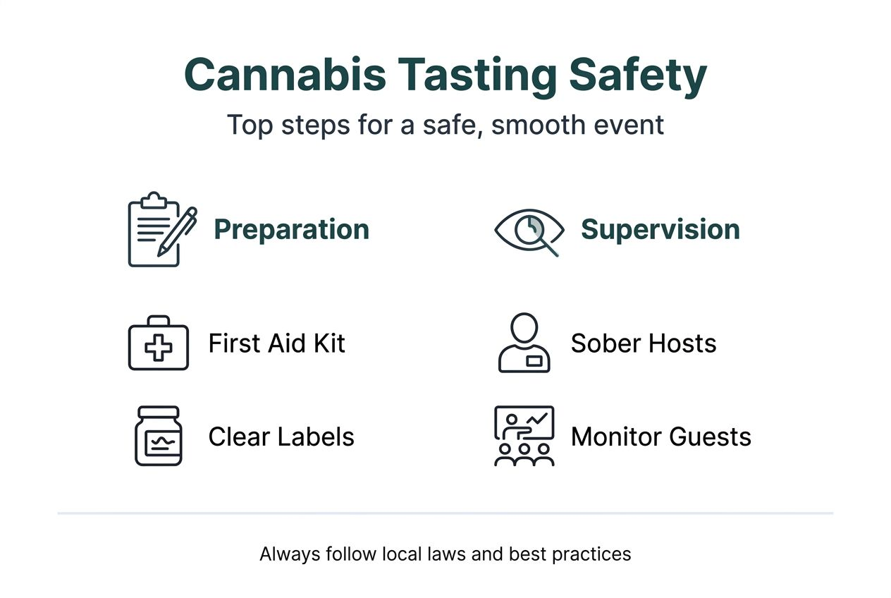 Infographic on cannabis tasting event safety steps