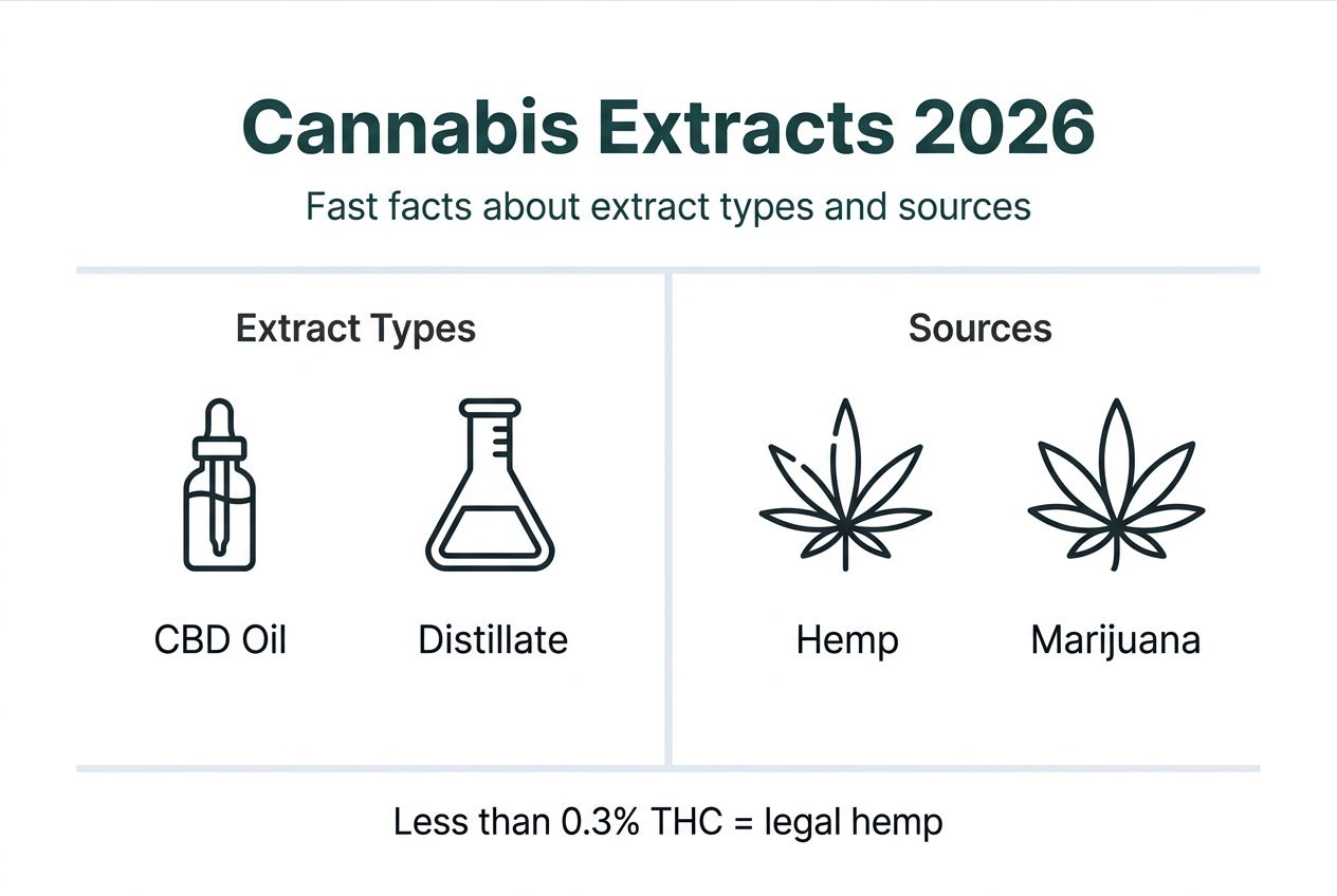 Infographic showing cannabis extract types versus sources