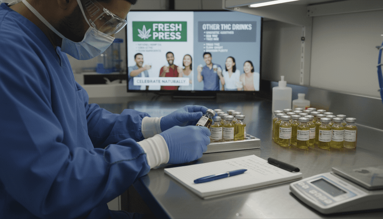 Lab testing vials of hemp seed oil