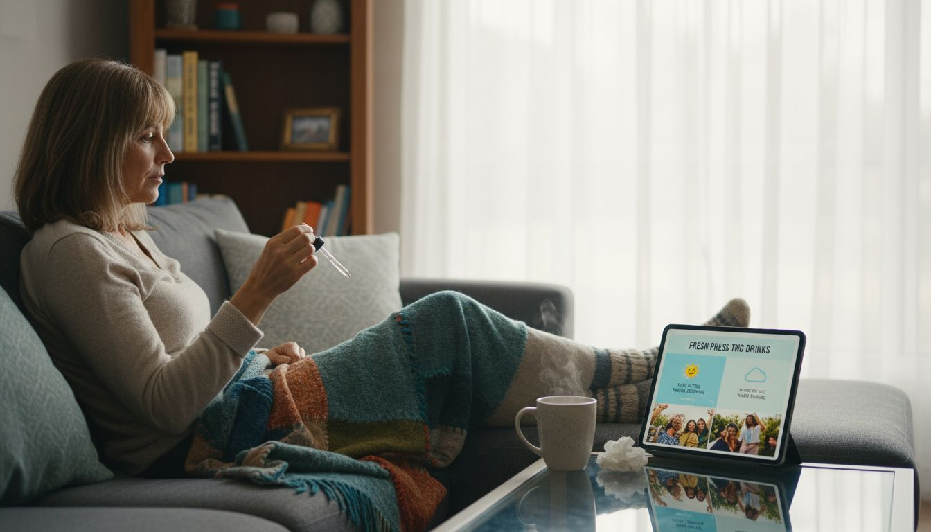 Woman preparing THC tincture for wellness
