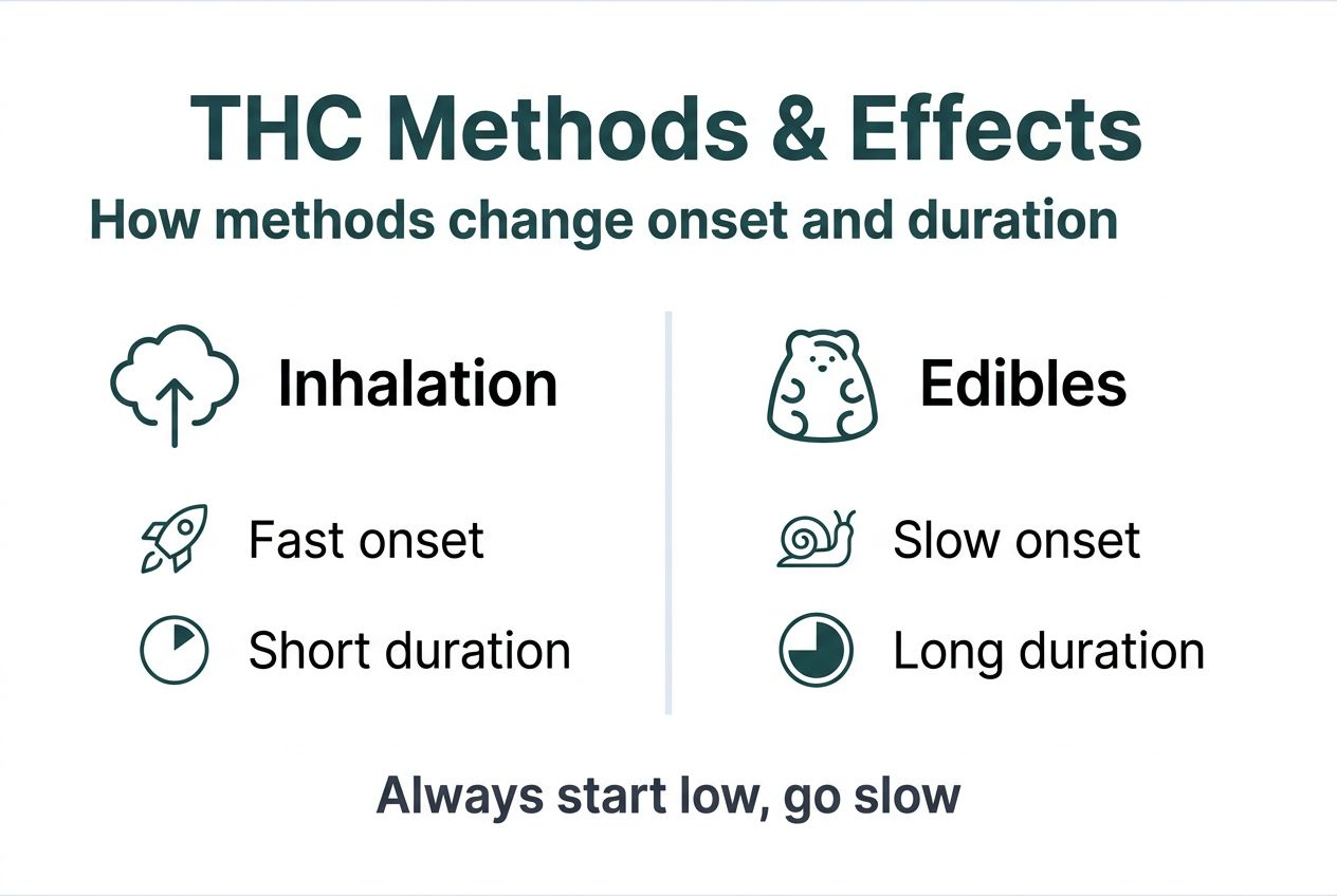 Infographic comparing THC consumption methods