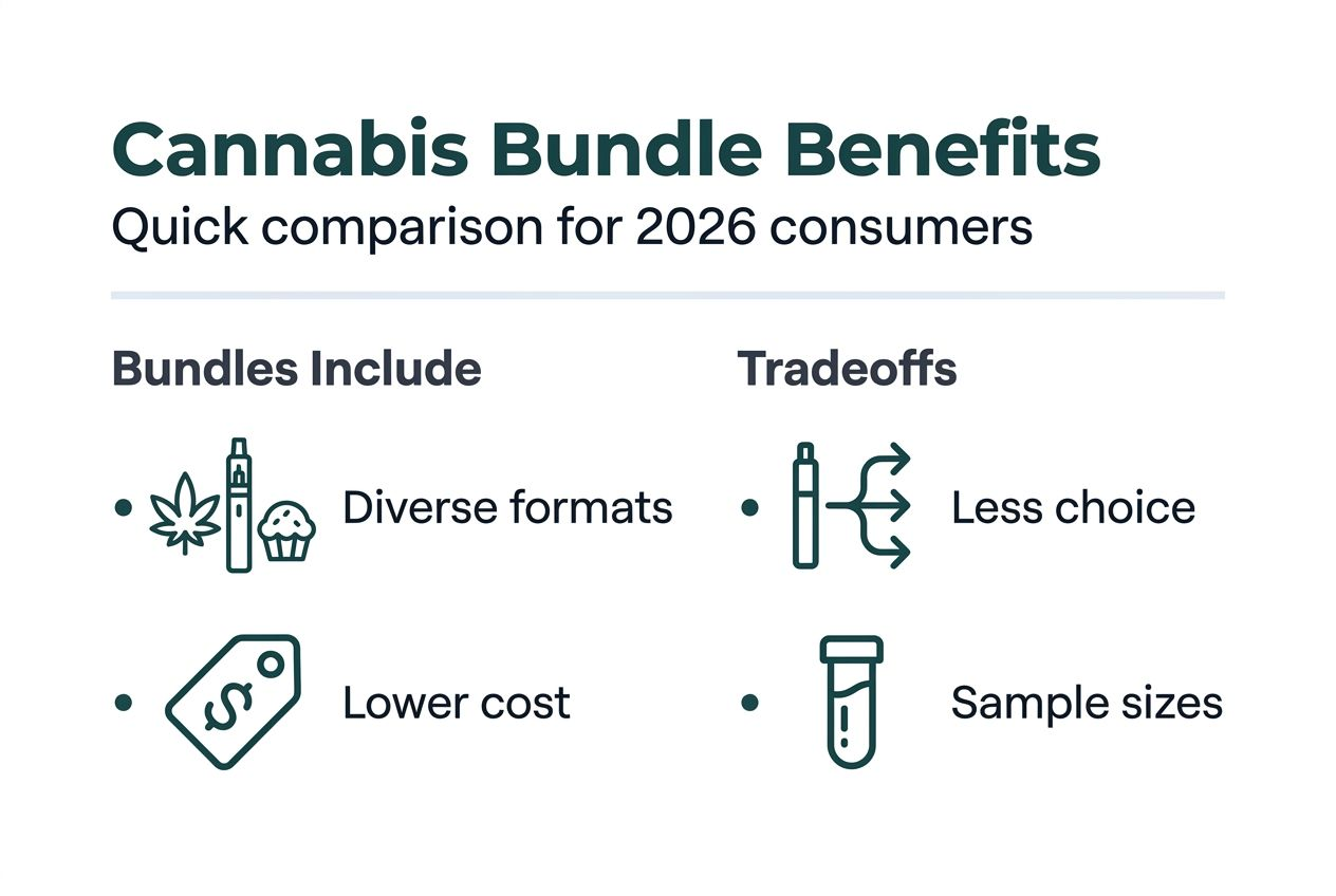 Infographic showing cannabis bundle benefits and tradeoffs