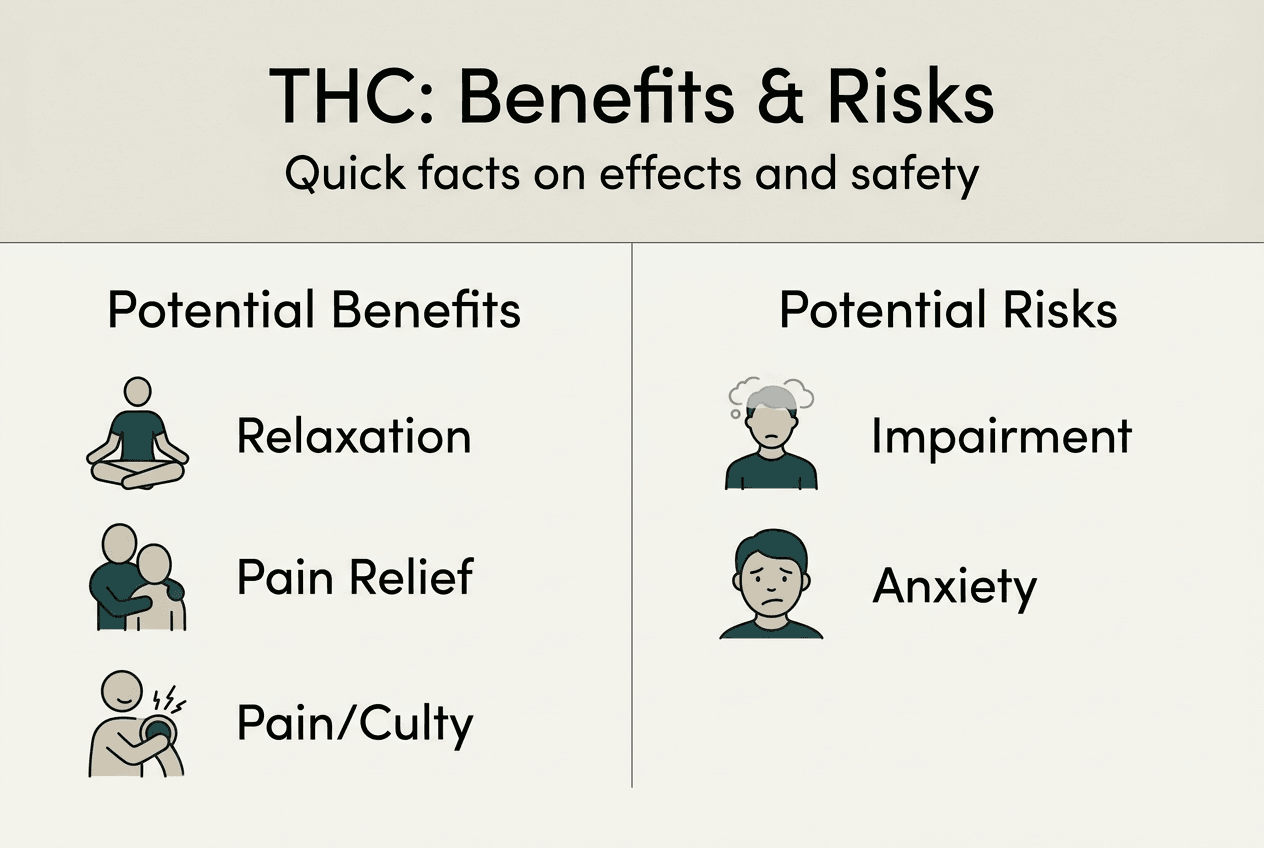 Infographic on THC benefits and risks