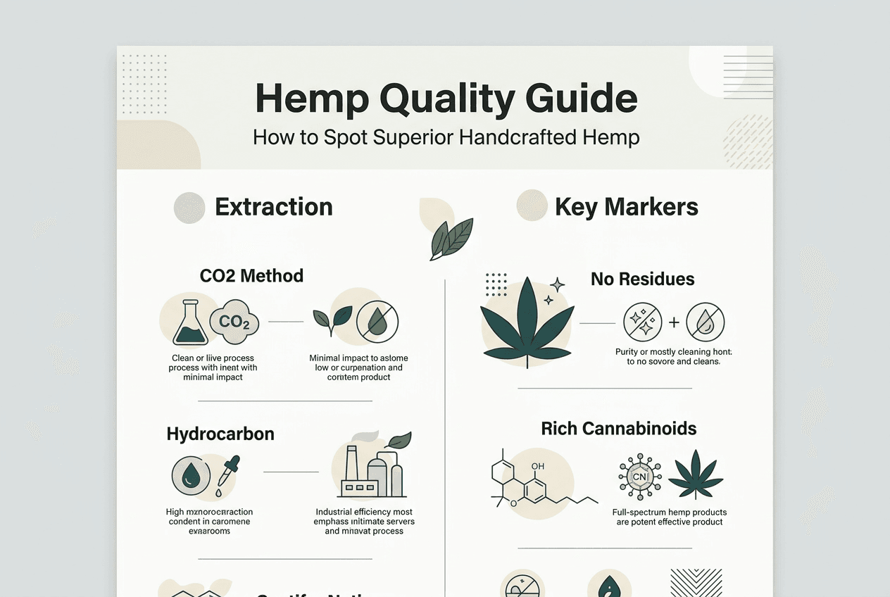 Infographic comparing hemp product quality factors