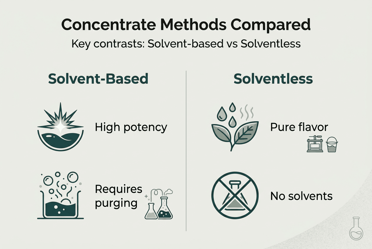 Infographic comparing concentrate extraction methods
