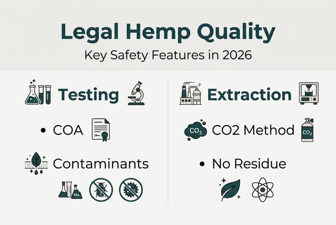 Infographic on legal hemp testing and extraction