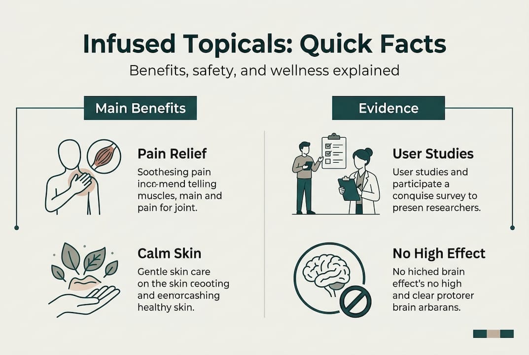 Infused topicals main benefits infographic