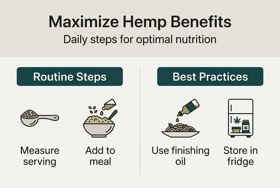 Infographic showing hemp daily routine steps