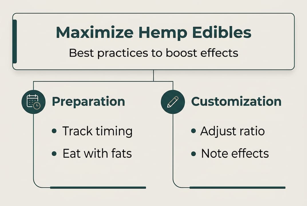 Infographic shows key hemp edible optimization tips