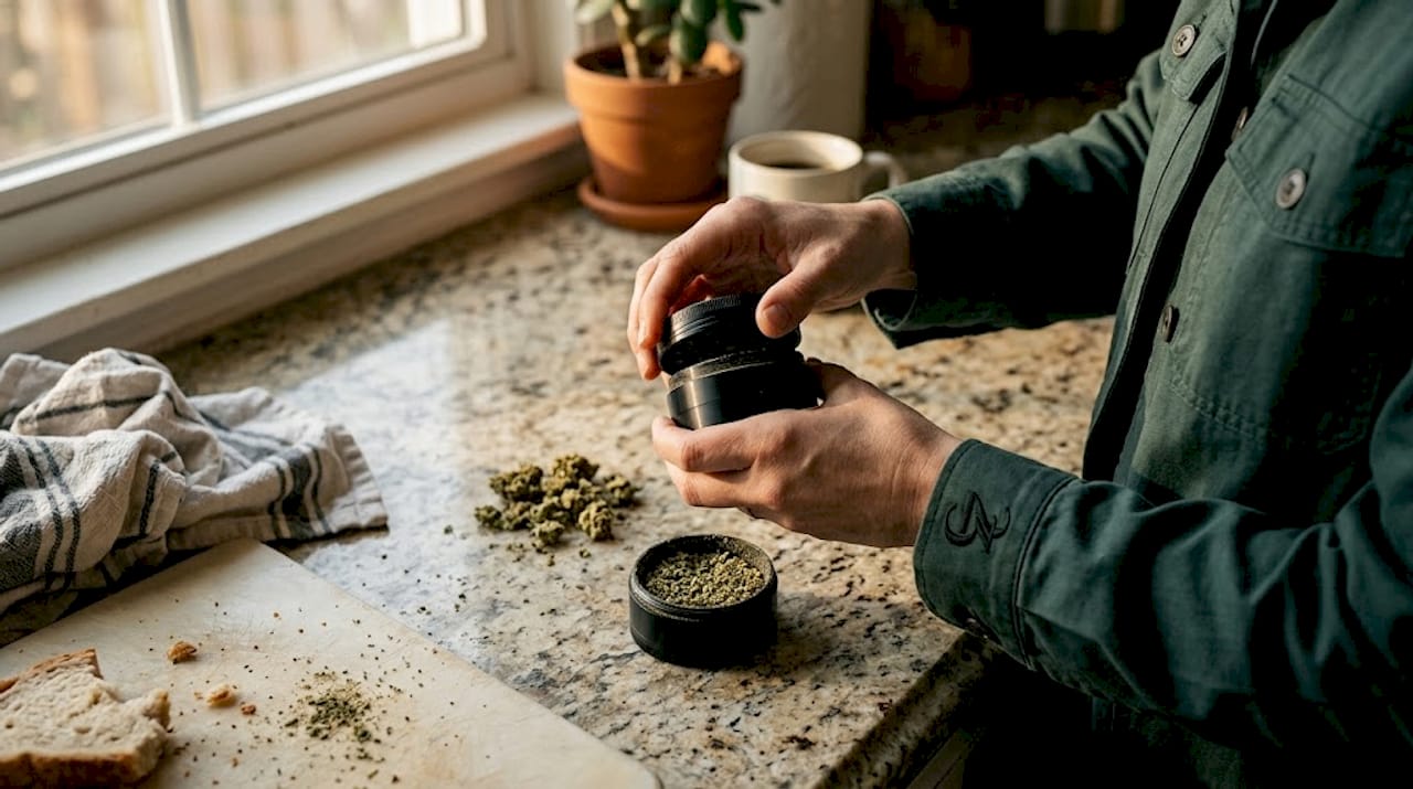 Using cannabis grinder for even preparation