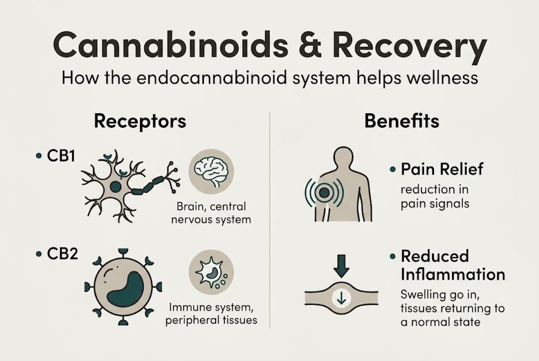 Infographic summarizes ECS receptors and benefits