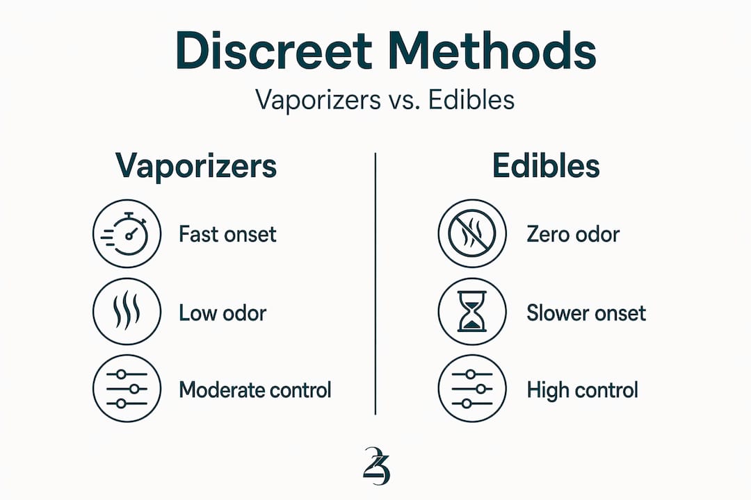 Infographic comparing vaporizers and edibles