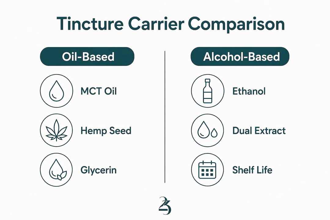 Infographic comparing tincture carrier types