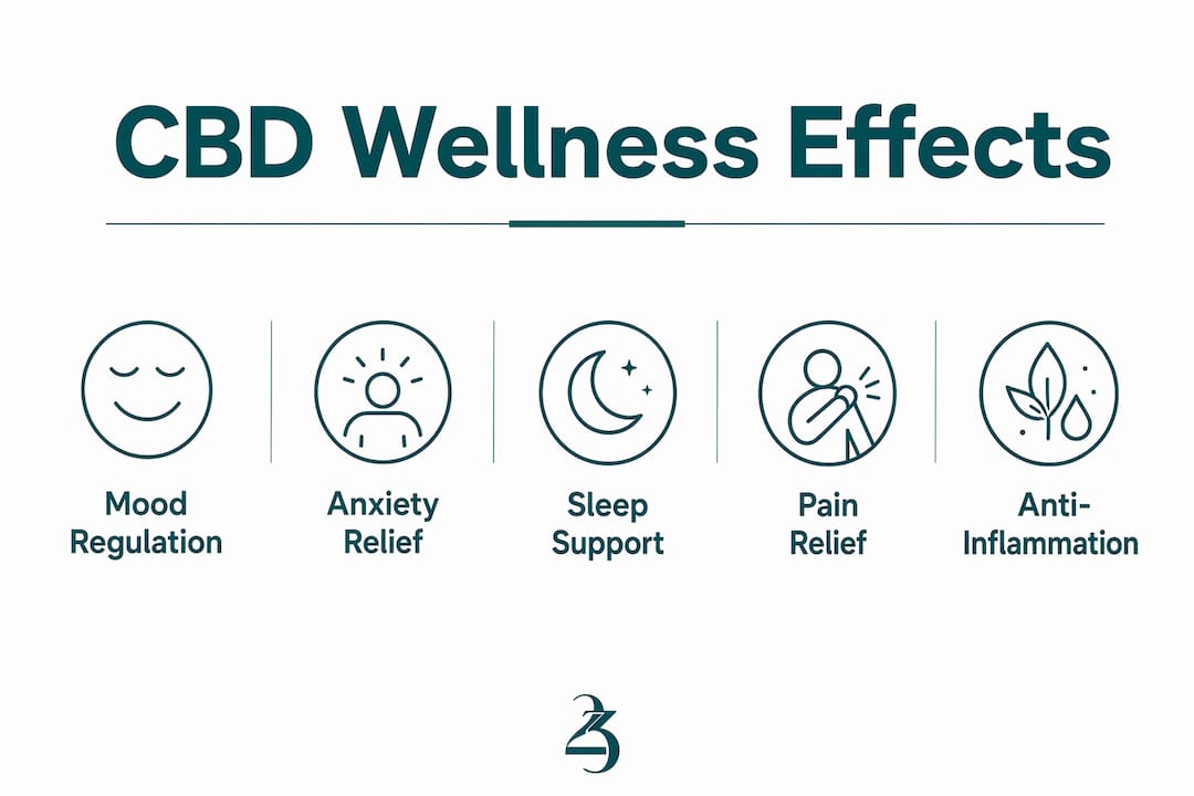 Infographic showing CBD wellness effects hierarchy